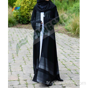 % 100 Polyester Nida Resmi Siyah Dubai Abaya Kumaşları
